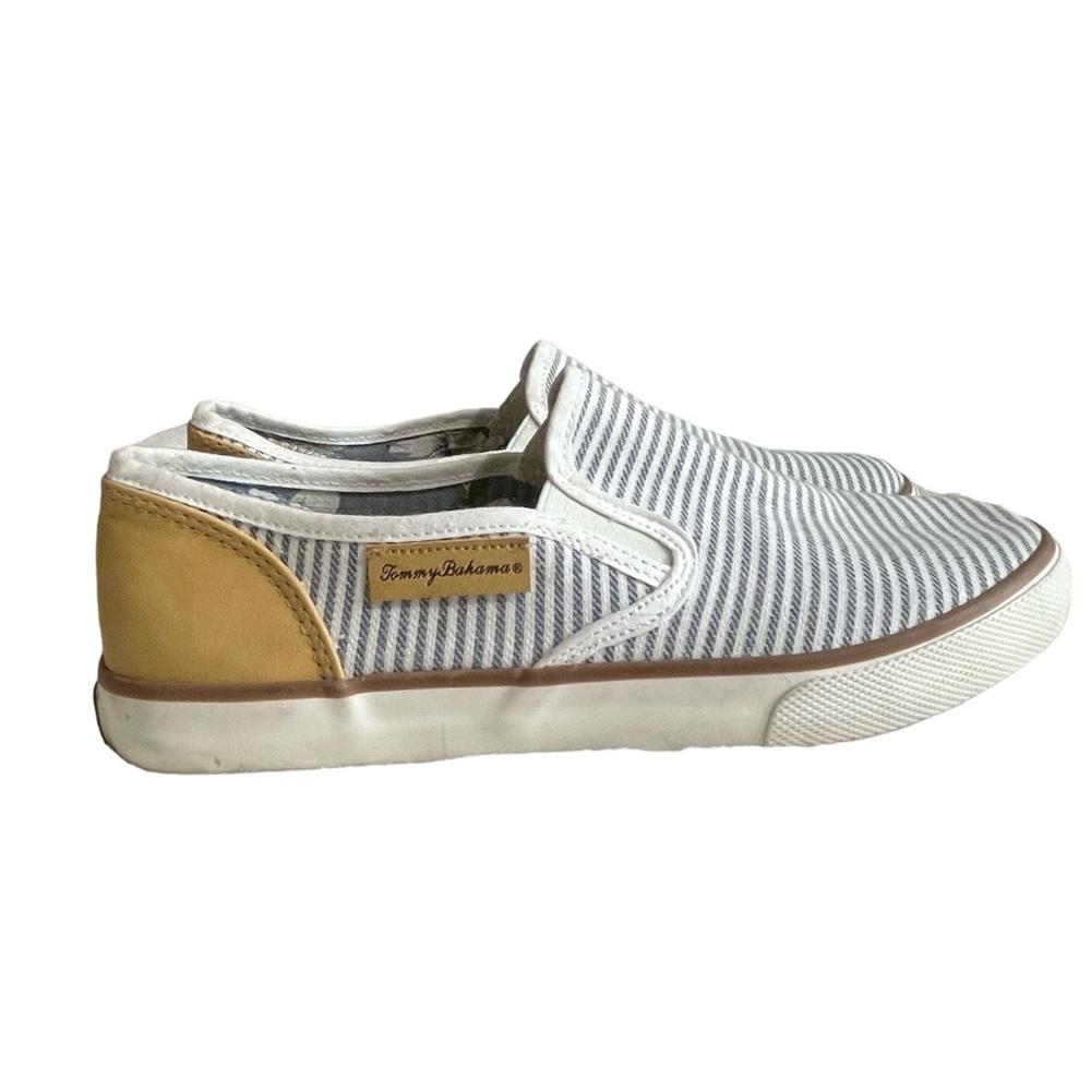 Tommy Bahama Striped Gray, Cream, Brown Women’s Slip On Shoes Sz‎ 8